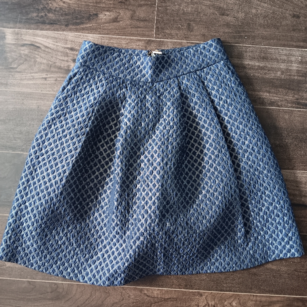 Blue Textured Women's Skirt